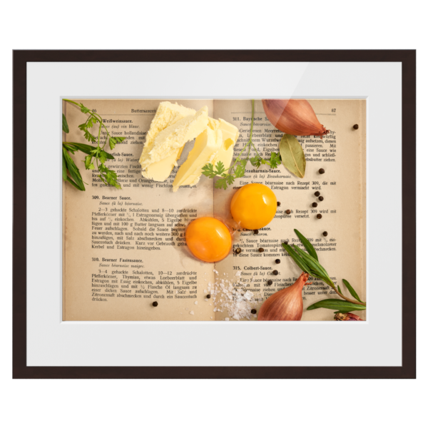 Zutaten der Sauce (à la) béarnaise. 1918 | gerahmter Kunstdruck, limitiert