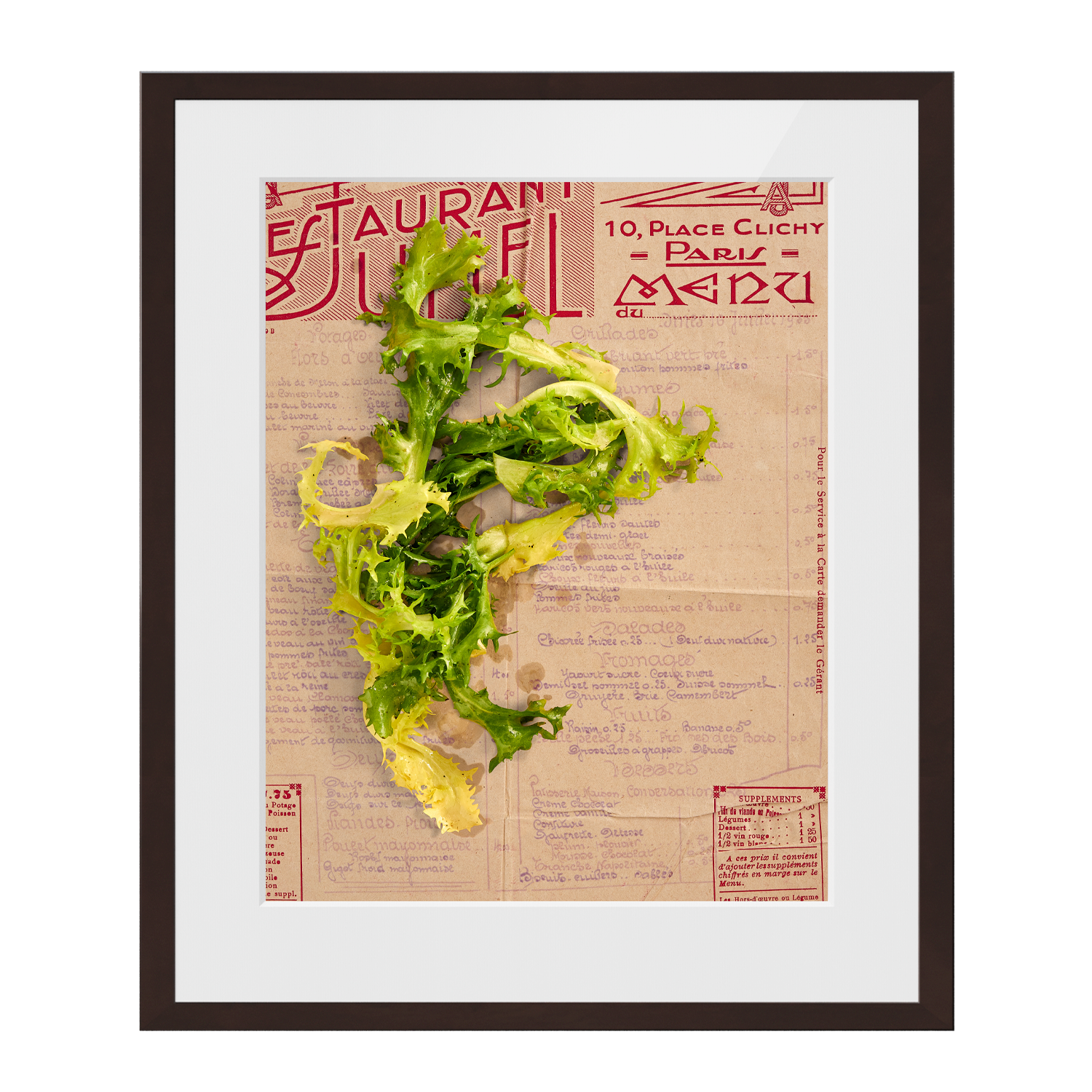 Chicorée frisée. 1933 culinary timepieces