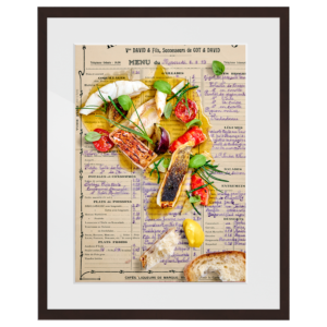 culinary timepiece "Bouillabaisse. 1923" limitierter Druck, gerahmt
