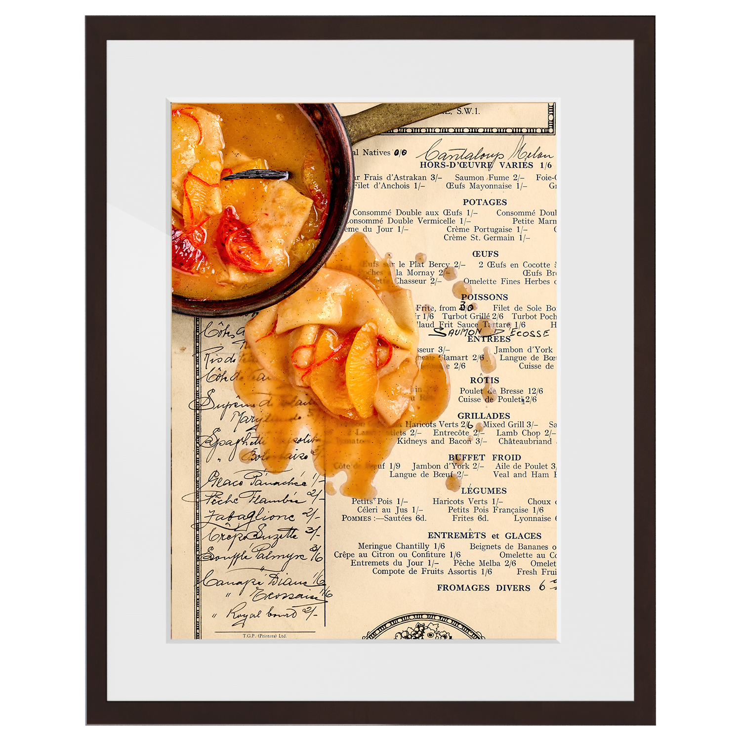 culinary timepiece "Crêpe Suzette. 1930" limitierter Druck, gerahmt