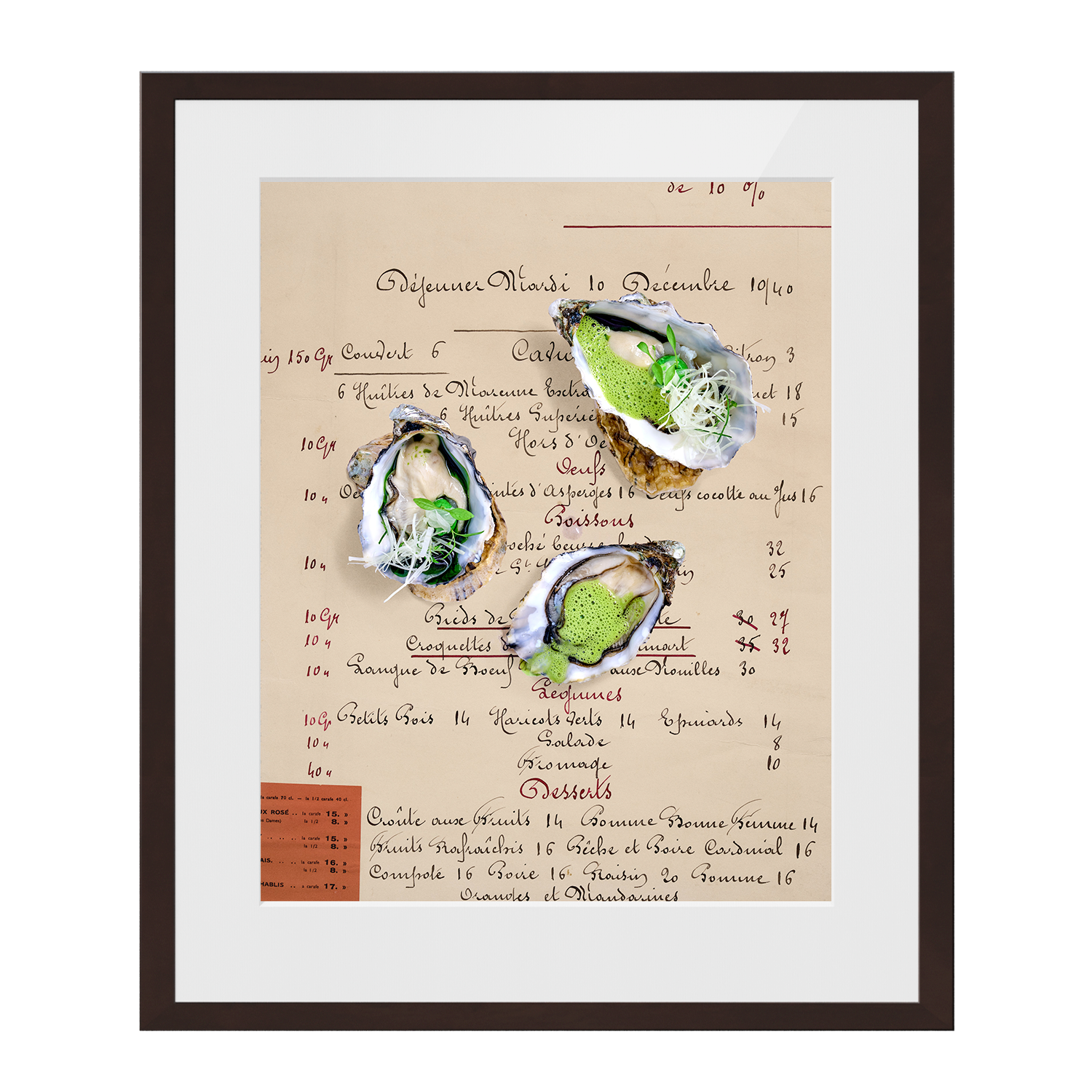 culinary timepieces: Huîtres vertes. 1940