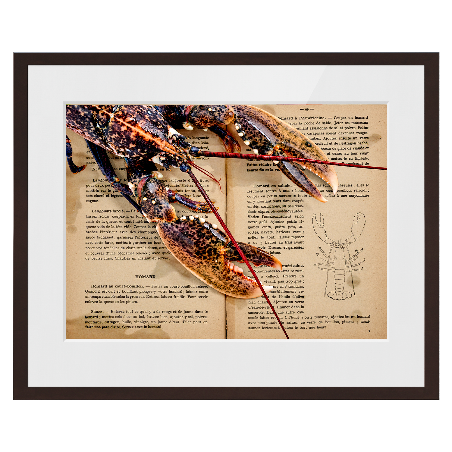 culinary timepiece "Hummer | Homard. 1924" limitierter Druck, gerahmt