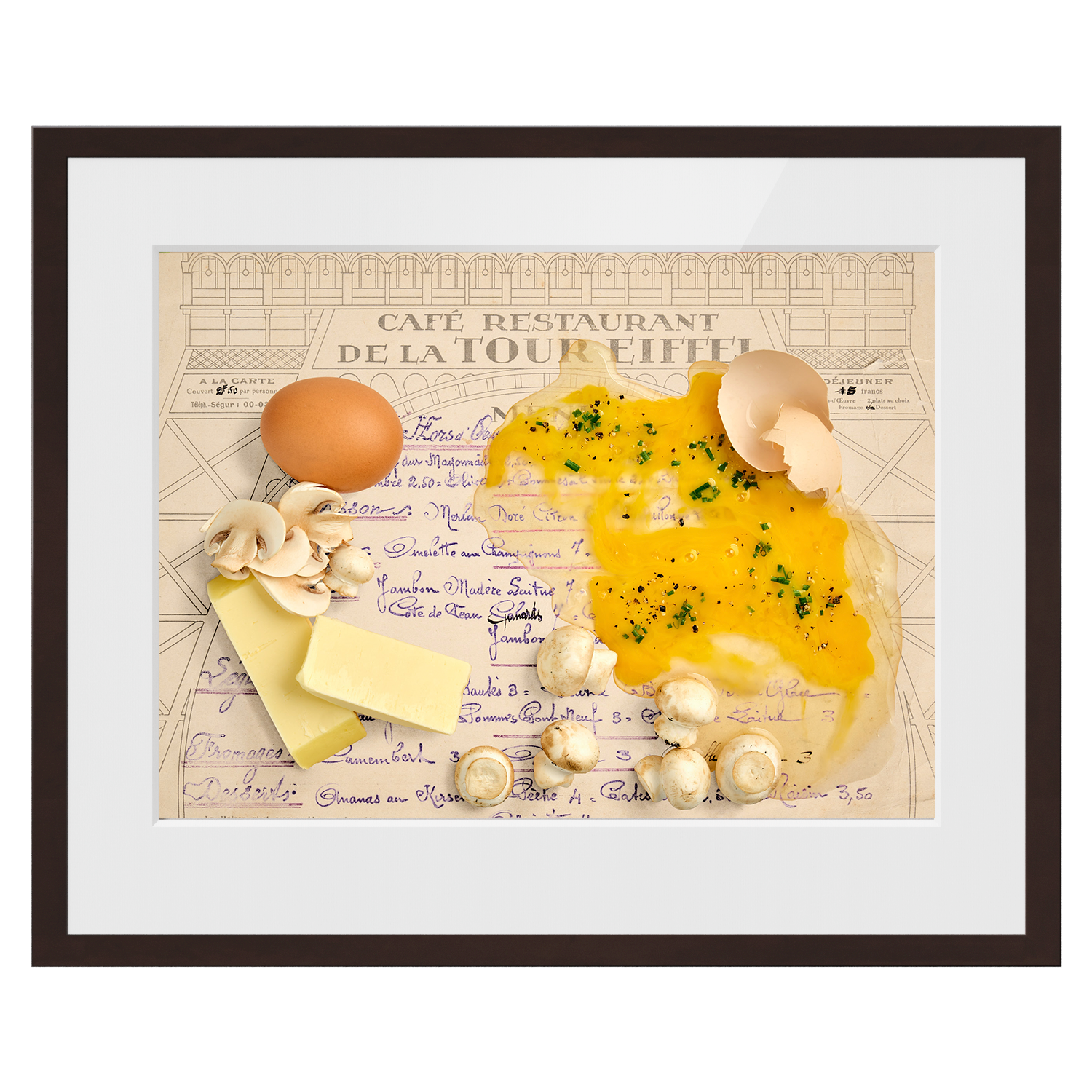 Omelette aux Champignons. Mis en place. 1935