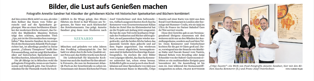 05.05.2022 / Süddeutsche Zeitung München "Bilder, die Lust aufs Genießen machen"